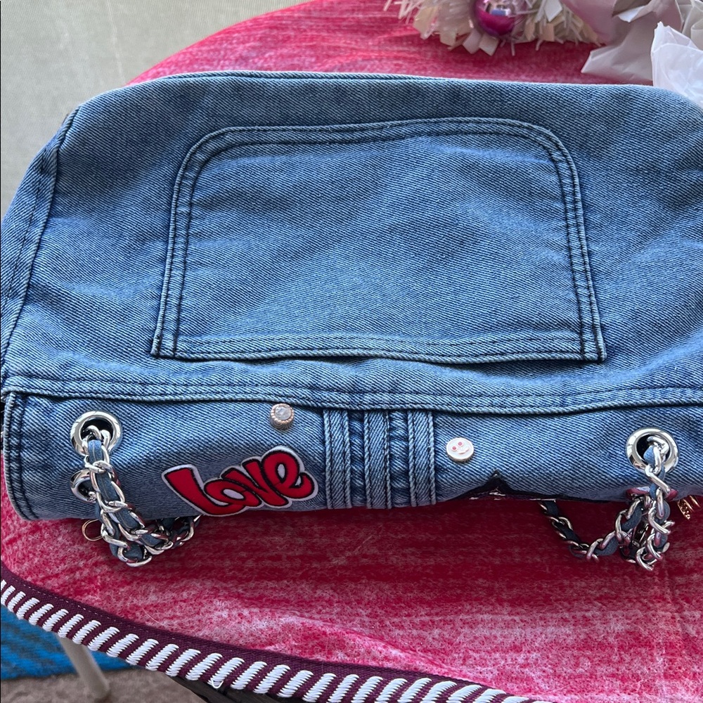 Custom Denim Chain Strap Bag - Picture 6 of 7